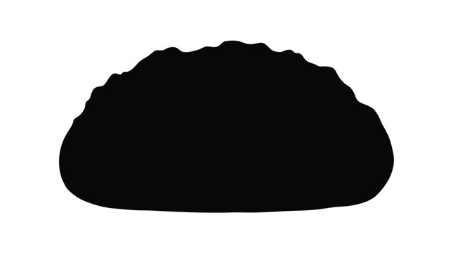 Afro hairstyle silhouette on transparent background hair