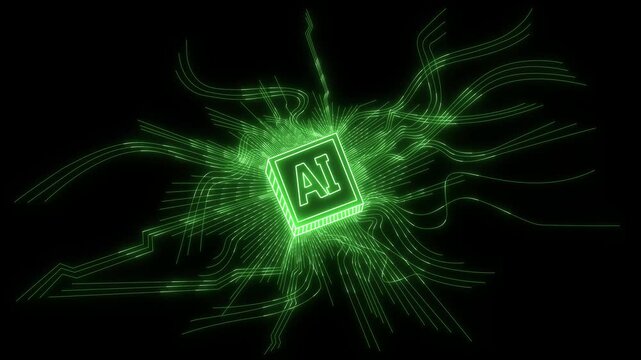 neon Ai Hi-tech digital hud technology innovation futuristic circuit Abstract design. AI artificial intelligence. Modern micro chip design network connection Big data  machine learning Cyberspace .