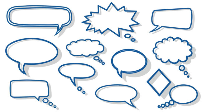 Collection of Various Speech Bubbles for Communication and Ideas.
