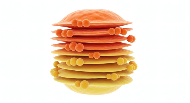 Abstract 3D Model Depicting Colorful Layers Of A Multi-Dimensional Structure.