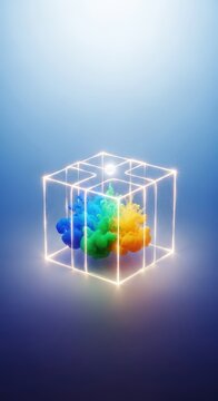 Abstract concept of a conceptual or invisible transparent gift box, symbolizing hidden potential, mystery, and surprising value delivery, value, design, surprise