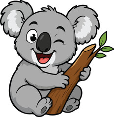 Obraz premium cute cartoon koala vector illustration. funny animal book design