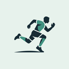 Obraz premium Dynamic runner silhouette in athletic motion pose.