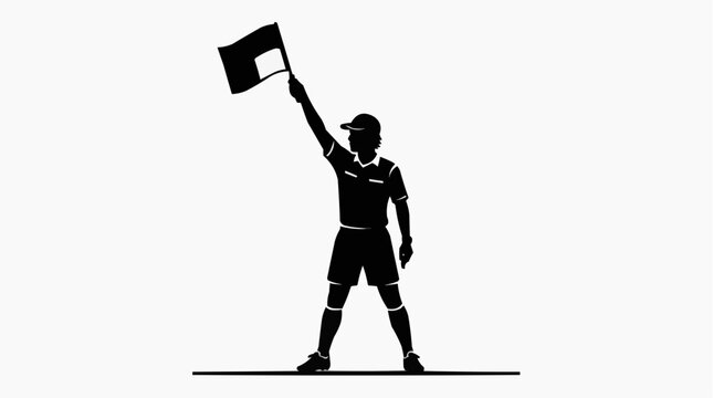 
Vector illustration of a soccer assistant referee.