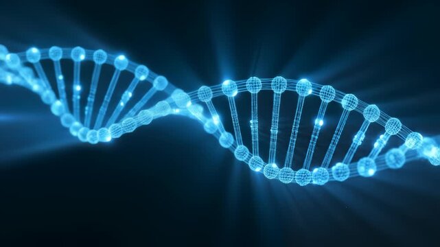 Abstract Blue DNA Helix Animation
