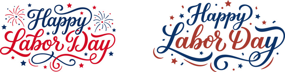 Happy Labor Day Handwritten Typography, American National Holiday Celebration, Decorative Vector Design © PriyankaRani