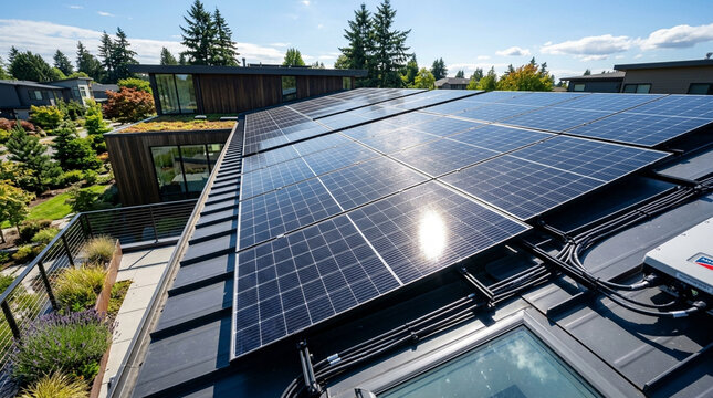 solar panels on the roof of a house