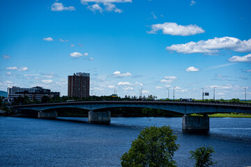 Fototapeta premium View of Macdonald-Cartier Bridge over the Ottawa River.