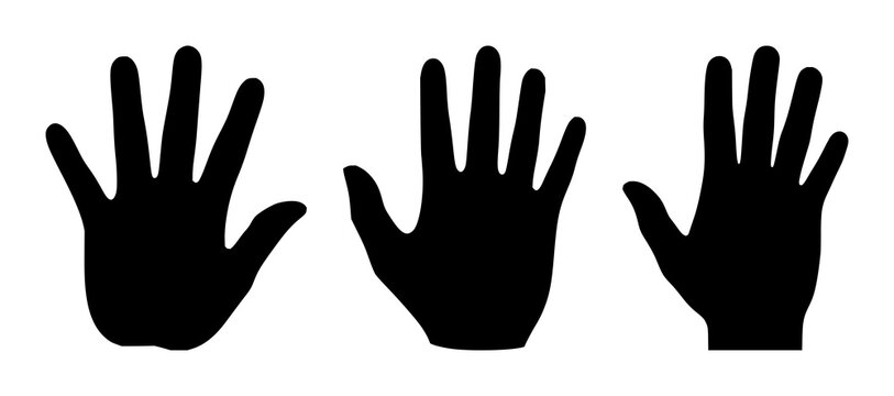 Hand set with solid black icon design digital representation featuring haptic feedback, gesture, human touch with tech and iconography