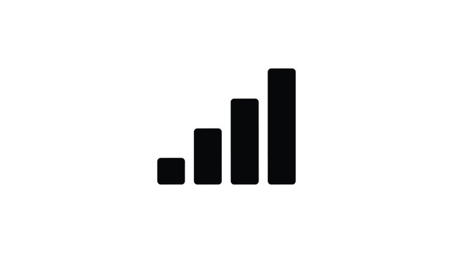 Bar graph silhouette on a white background simple visual representation
