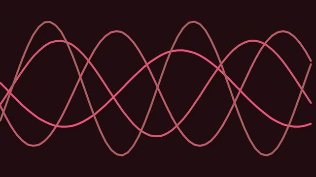 Abstract pink and red wave pattern on dark background
