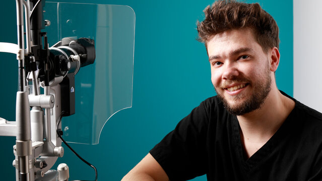 Young man optometrist 