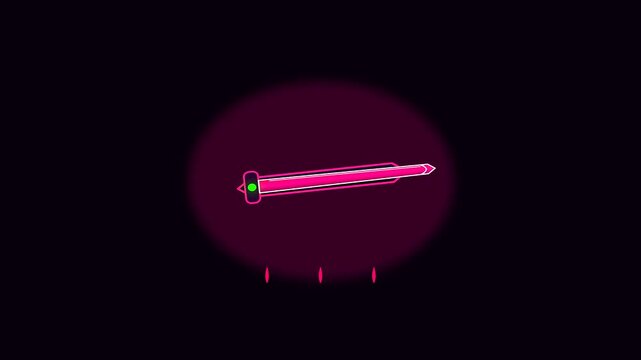 a glowing pink stylized needle rotating in dark space capturing a unique aesthetic for halloween and cyberpunk makeup inspiration in this minimal motion graphics sequence