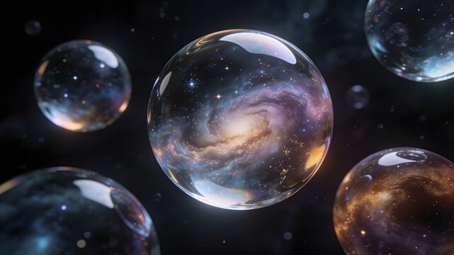 Multiverse Concept Spherical Universes or Parallel Worlds in Cosmic Bubbles 4K