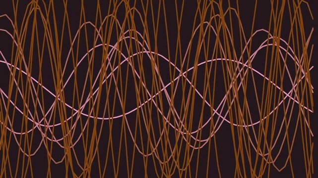 Abstract geometric wave pattern with overlapping lines on dark background