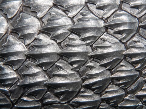 Extreme macro texture photography of a shark's skin showing geometric dermal denticles patterns.