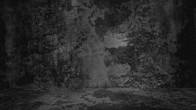 Old black background. Grunge texture. Dark wallpaper. Blackboard Chalkboard Concrete