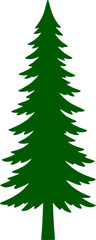Obraz premium Tall Evergreen Pine Tree Forest Element Black Silhouette Vector Graphic Isolated on White