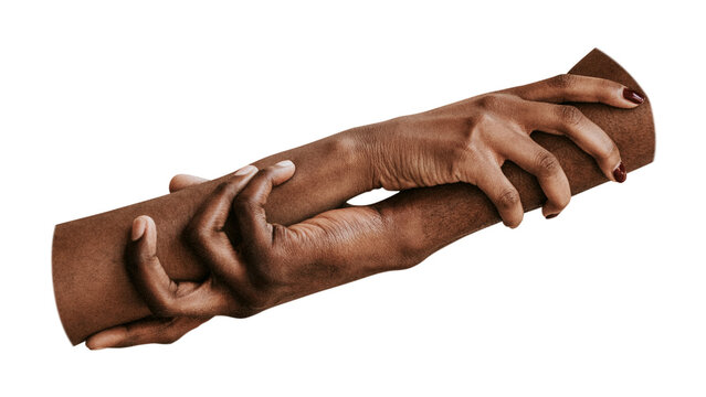 Black couple hands png transparent background
