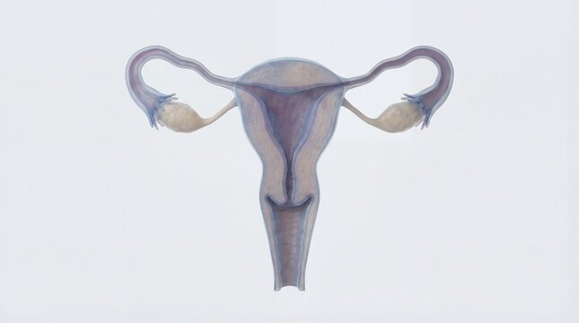 Illustration of a human uterus and fallopian tubes, symbolizing reproductive health and female anatomy