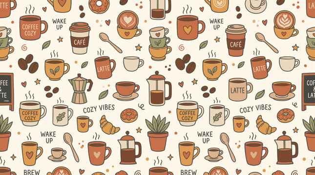 Variety of Coffee Cups and Mugs.