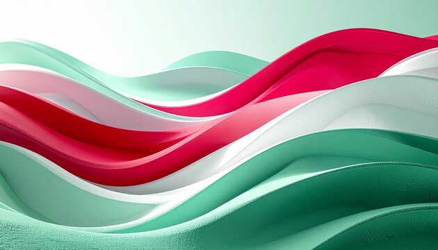 Abstract Red White and Green Wavy Background Design