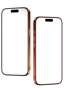 side by side mobile smart phones premium png digital device for make mockup