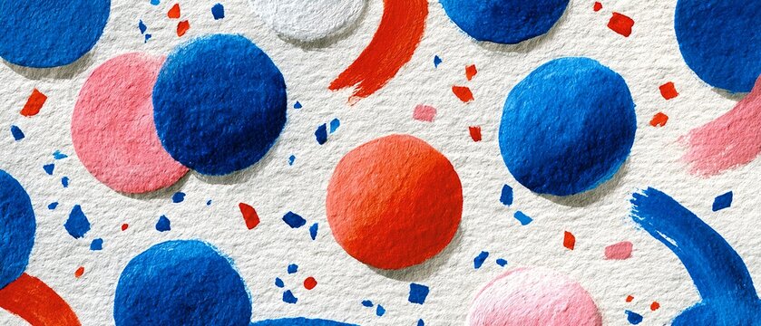 Colorful circles and brush strokes create a vibrant artistic background for independence day