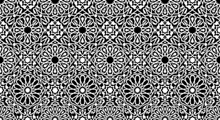 Fototapeta premium Monochrome Moroccan Tile Pattern
