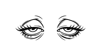 Fototapeta premium Sleepy Eyes Illustration