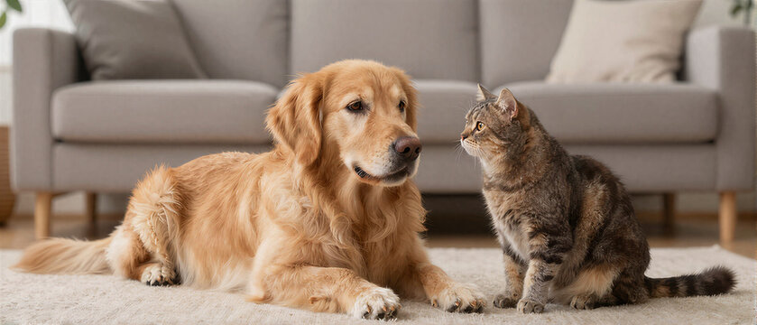Deep bond between cat and dog