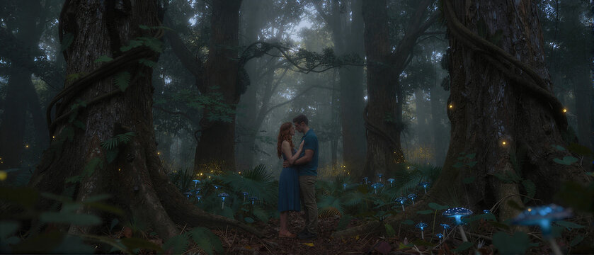 Eternal Forest Lovers Embrace