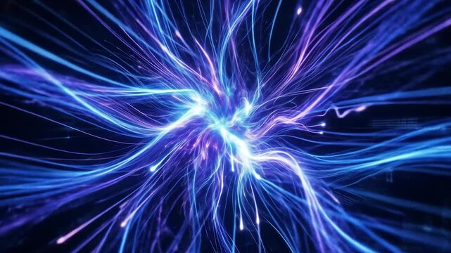 Vibrant blue and purple electric energy burst.