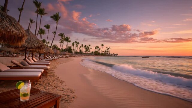Tropical Island Resort with Scenic Coastline and Elegant Beachfront Relaxation Area