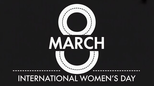 International Women's Day March 8 Typography Banner Feminism Equality Awareness Celebration Design