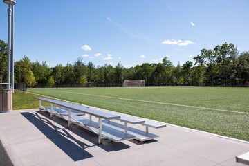 bleachers overlooking a soccer field © JohnPaul