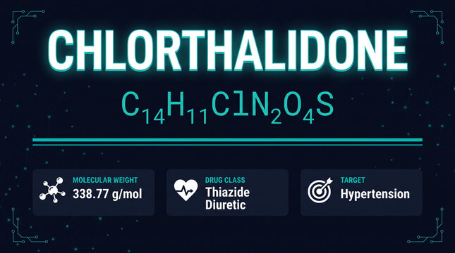 Chlorthalidone Drug Information Medical Infographic Vector Illustration