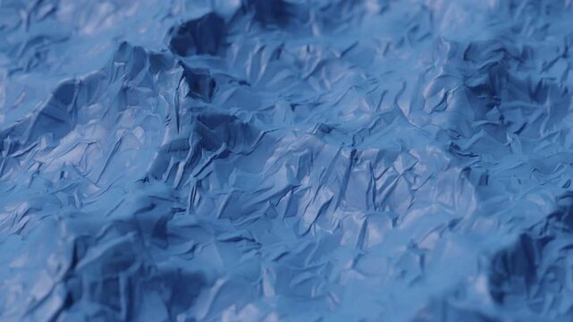 Abstract Blue Plastic Waves 3D Render Background