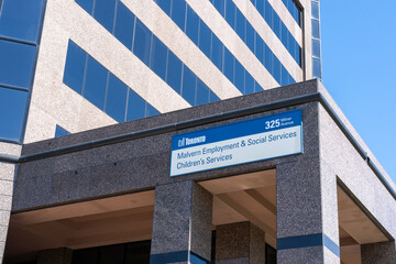Obraz premium Scarborough, Toronto, Ontario, Canada - June 27, 2026: Malvern Employment and Social Services government office building on Milner Ave in Scarborough, Toronto, Ontario, Canada.