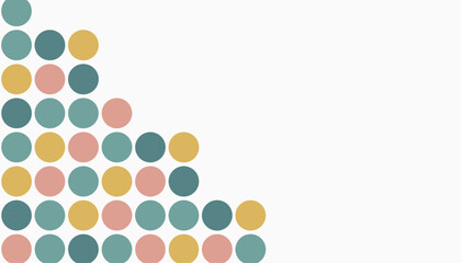 Fototapeta premium Abstract geometric background featuring colorful pastel dots arranged in a step-by-step triangular grid design.