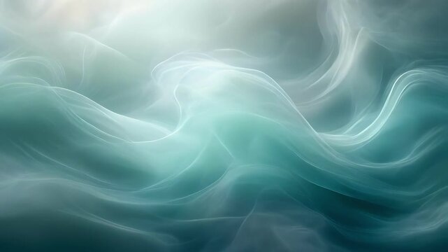 Abstract flowing translucent waves in soft blue and white hues