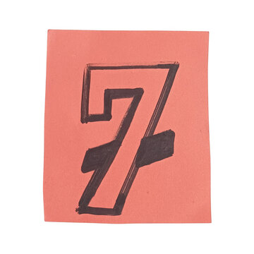Number 77 in bold red square icon vector design
