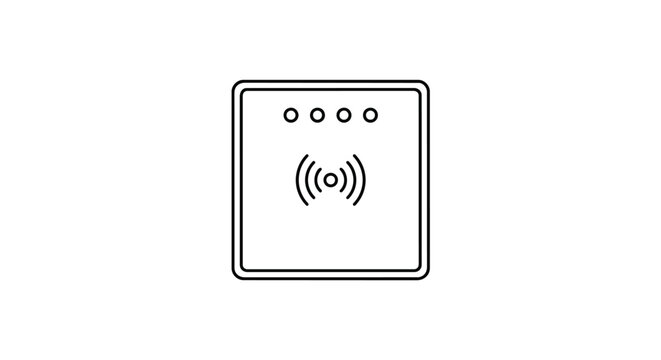 Minimalist Wireless Card Reader and Contactless Payment Terminal Symbol for Electronic Transaction Technology