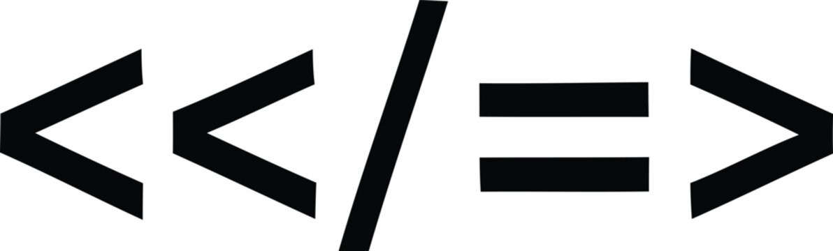 Abstract code symbols representing programming and digital concepts with minimalist design