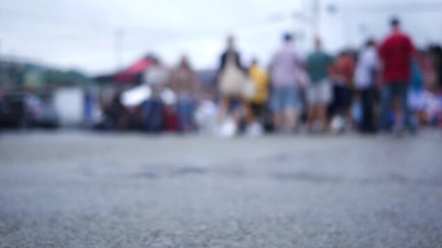  Crime Documentary Filler Shot - Blurry People in Outdoor Community Festival