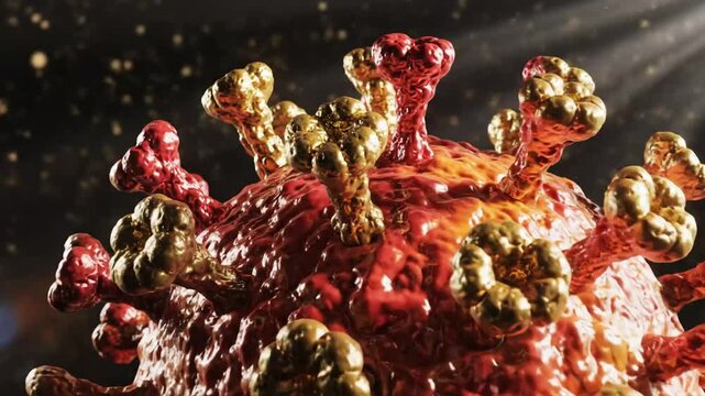 A detailed microscopic view of a complex biological cell structure