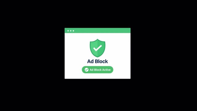 Animated Ad Block Browser Window Interface - Transparent