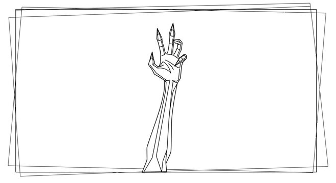 Scary monster hand rising from below, horror, halloween, spooky, creepy, dark, evil, supernatural