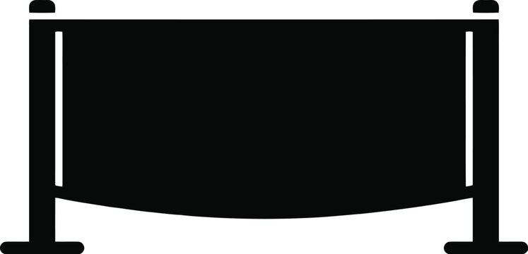 Flat solid icon of a single tennis court net post with a net, illustrating court boundary and game equipment.