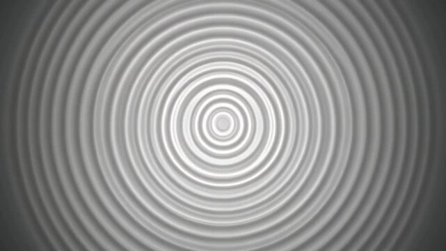 Abstract White Concentric Circles Expanding on Gray Background